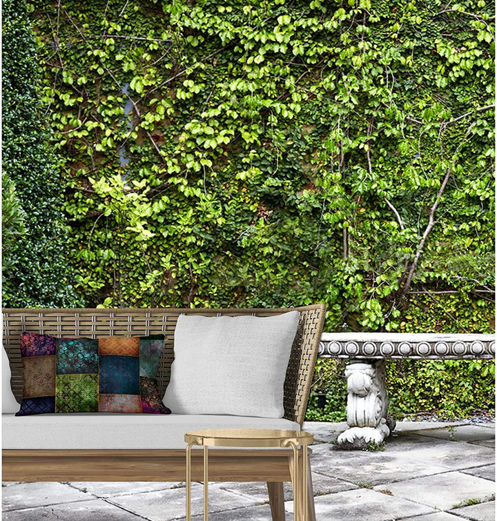 Bohemian Patchwork Boho Indoor|Outdoor Lumbar Pillow by Designs 20x14 Purple Patchwork Bohemian Eclectic Polyester Removable Cover