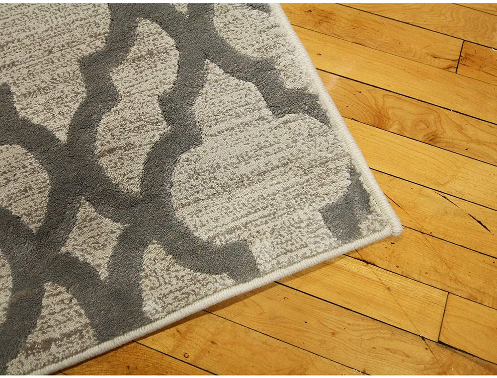 MISC Dozer Birch/Sterling 5' X 7'6" Ivory Geometric Polypropylene Contains Latex Stain Resistant