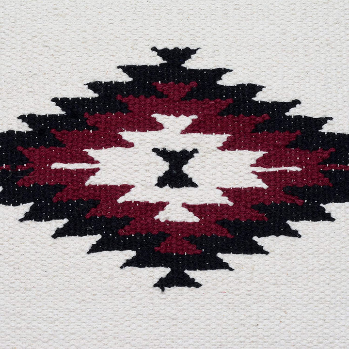 Handmade Cotton 20'' Throw Pillows (Set Two) Black Off White Red Geometric Bohemian Eclectic Two - Diamond Home USA