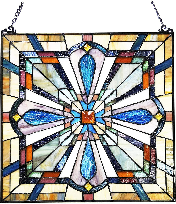 Mission Design/Look Glass Window Panel/suncatcher Color Traditional Square Arts Crafts Includes Hardware