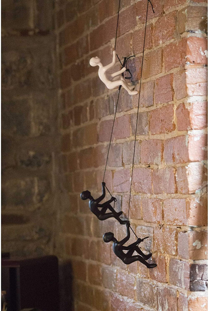 6" X 3" Resin Black 2 Pack Climbing Man Modern Contemporary - Diamond Home USA