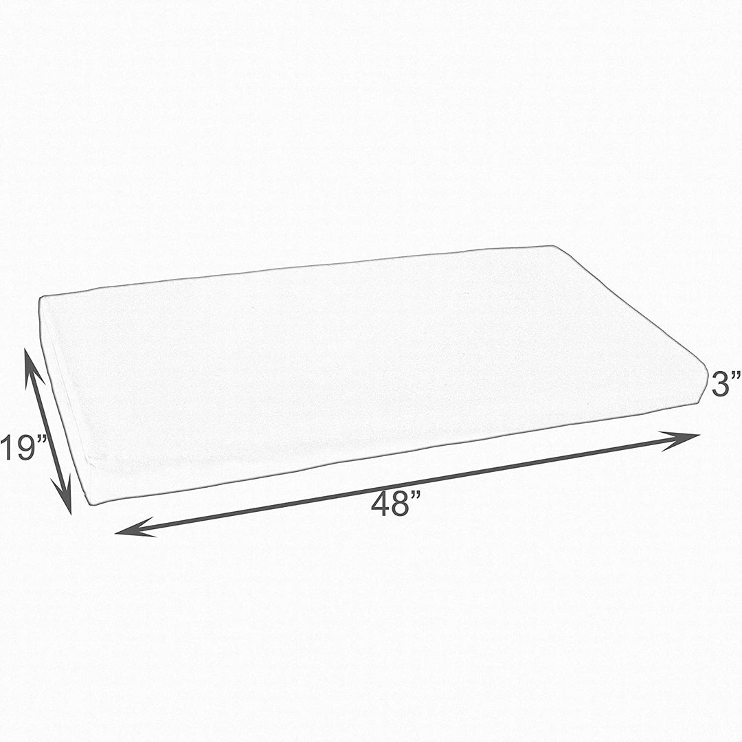 Canvas Aruba Indoor/Outdoor Bench Cushion 48 W X 19 D Blue Solid Modern Contemporary Traditional Transitional Acrylic Fade Resistant Uv