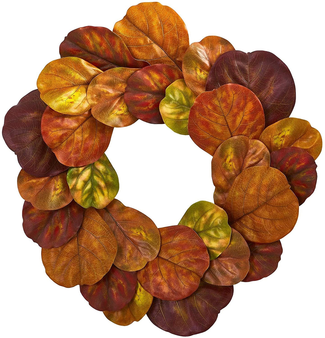 29" Leaf Artificial Wreath Orange