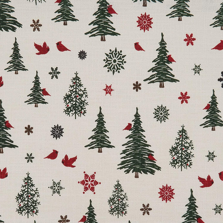 MISC Holiday Placemats Christmas Tree Snowflakes Design Off White Cotton