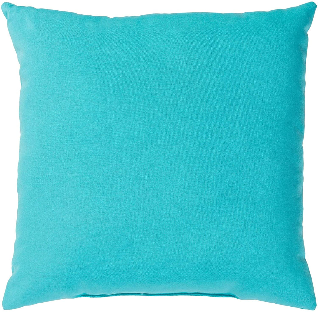 Aqua Solid Indoor/Outdoor Throw Pillow (20" X 20") Blue