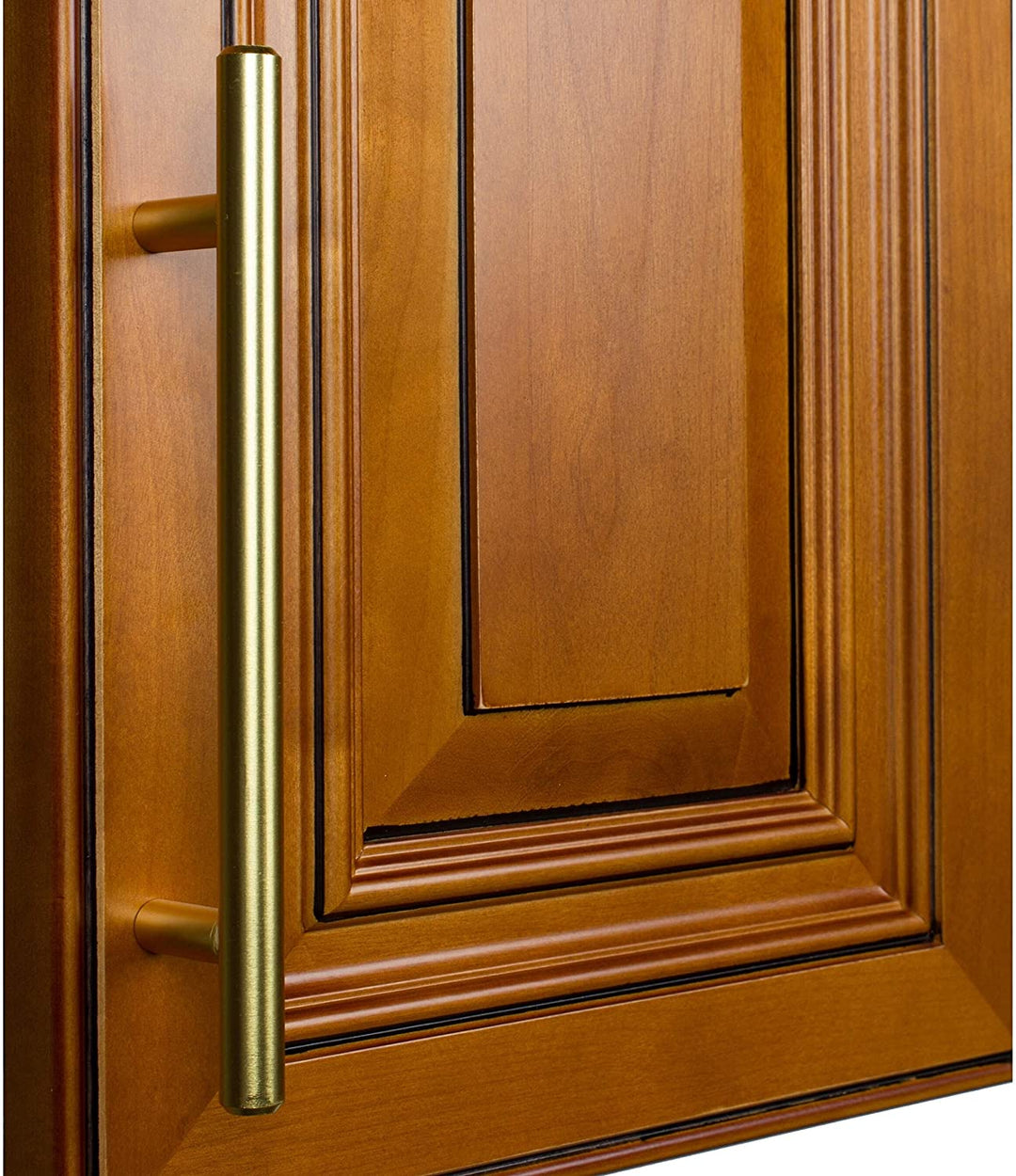 5 inch CC 7 375 inch Long Solid Satin Gold Cabinet Bar Pulls (Pack 10) Metal Finish - Diamond Home USA