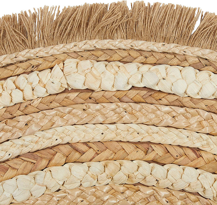 Large Round Wood Wicker Beige Wall Mirror 38" d 38 X 1 38round Tan - Diamond Home USA