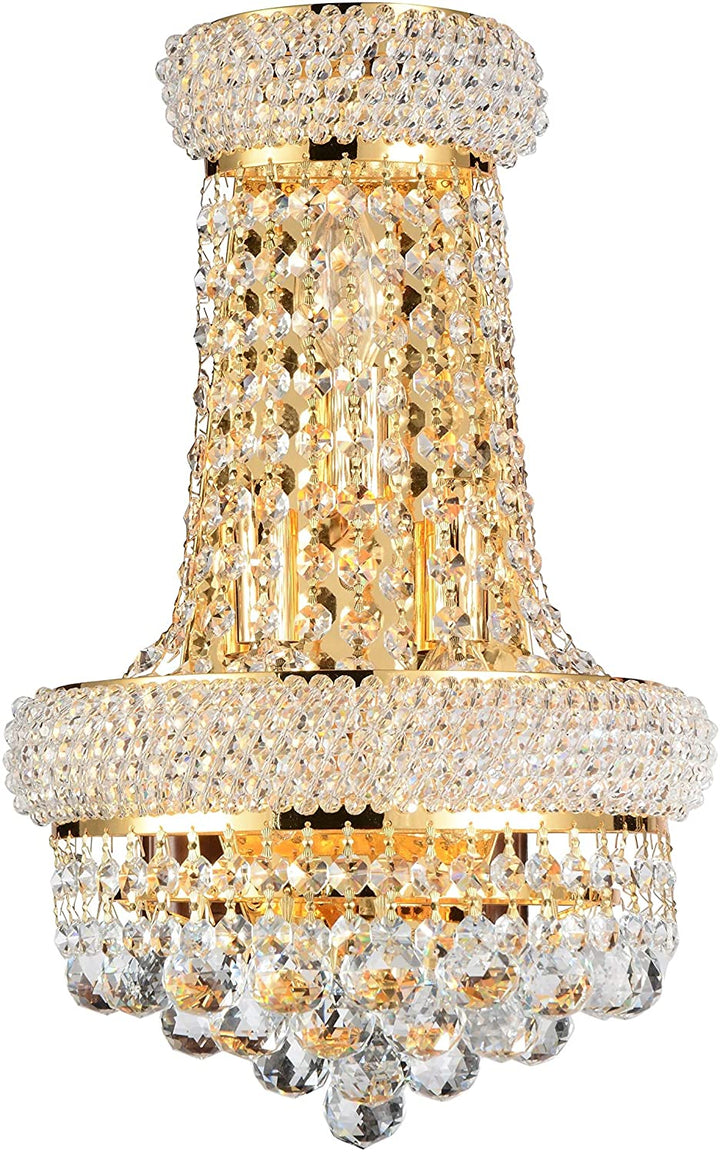 3 Light Wall Sconce Goldtone Finish Metallic Traditional