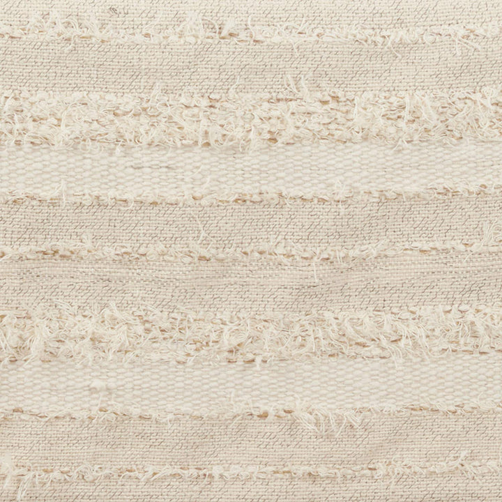 Table Runner Fringe Stripe Design Off/White Cotton - Diamond Home USA
