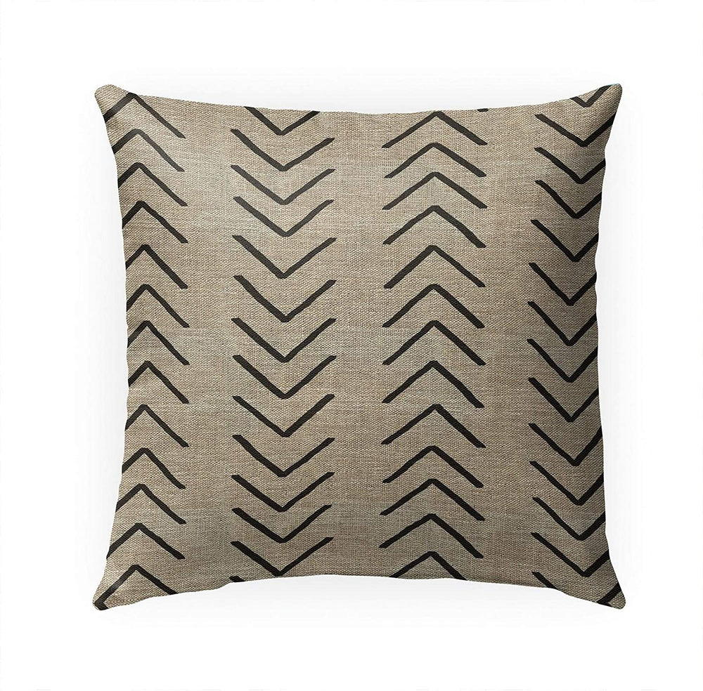 Mudcloth Indoor|Outdoor Pillow by Marina N/ 18x18 Geometric Southwestern Polyester Removable Cover