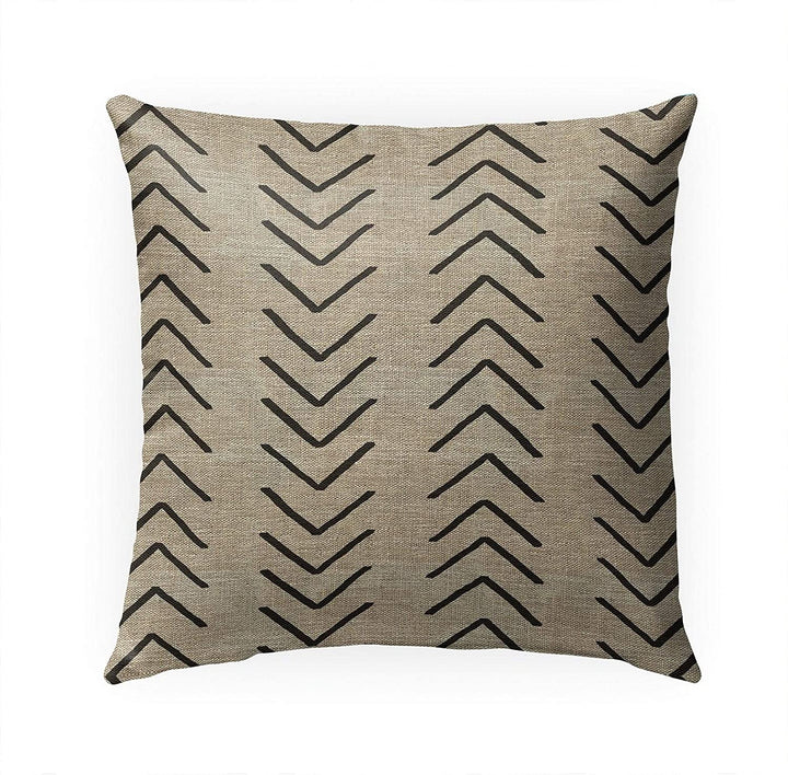 Mudcloth Indoor|Outdoor Pillow by Marina N/ 18x18 Geometric Southwestern Polyester Removable Cover