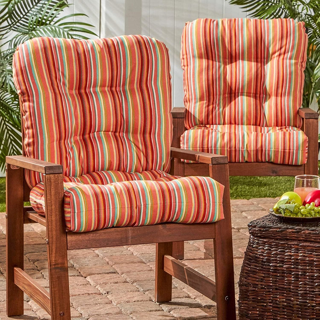 Coastal Stripe 21 inch X 42 inch Outdoor Seat/Back Chair