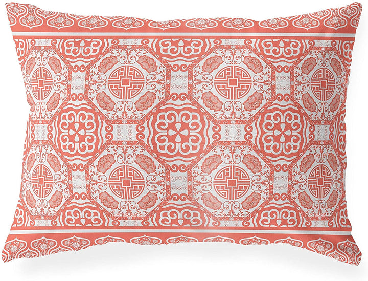 Coral Indoor|Outdoor Lumbar Pillow by Designs 20x14 Pink