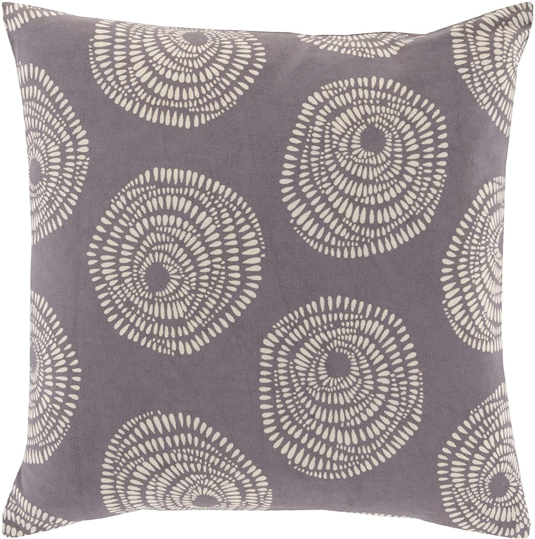 Decorative Circles Dots 22 inch Throw Pillow Down Grey