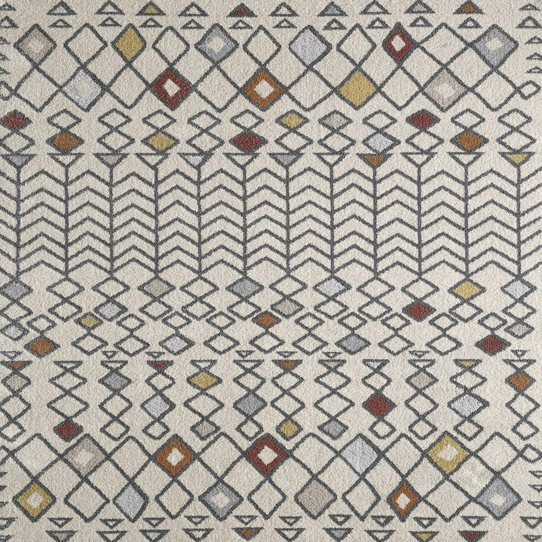 Cream/Multicolor 5x7 Southwestern Rug 5'x7' Rectangular