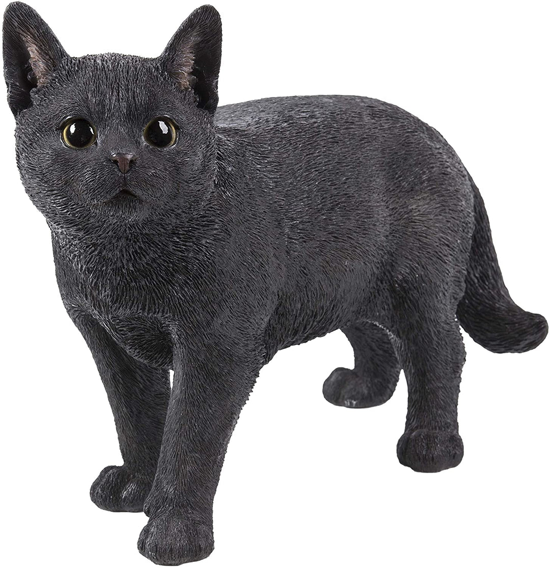 Black Cat Walking Looking Left Statue