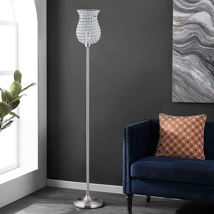 Lighting 70 inch Iron Floor Lamp 11" X 70" Silver Modern
