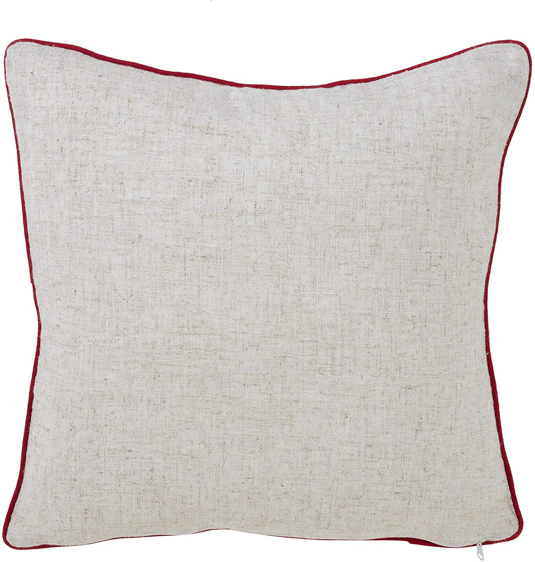 Christmas Vintage Red Truck Down Filled Throw Pillow Color Embroidered Quotes Sayings Classic Traditional Cotton Polyester One Removable Cover - Diamond Home USA
