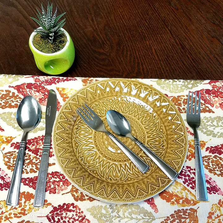 24 Piece Flatware Set Silver Stainless Steel - Diamond Home USA