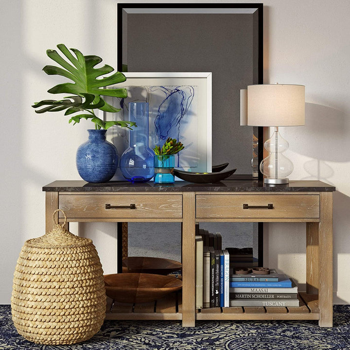 Glass Double Table Lamp Clear Farmhouse Glam - Diamond Home USA