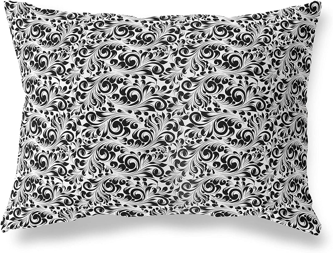 White Lumbar illow by Black Geometric Modern Contemporary