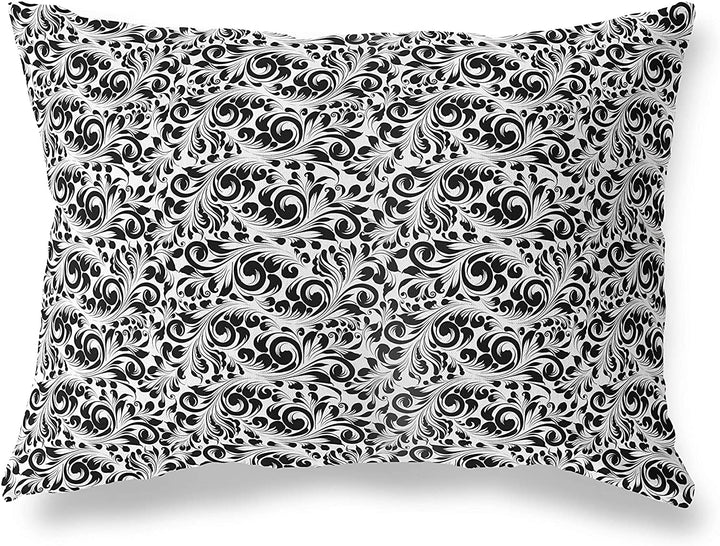 White Lumbar illow by Black Geometric Modern Contemporary
