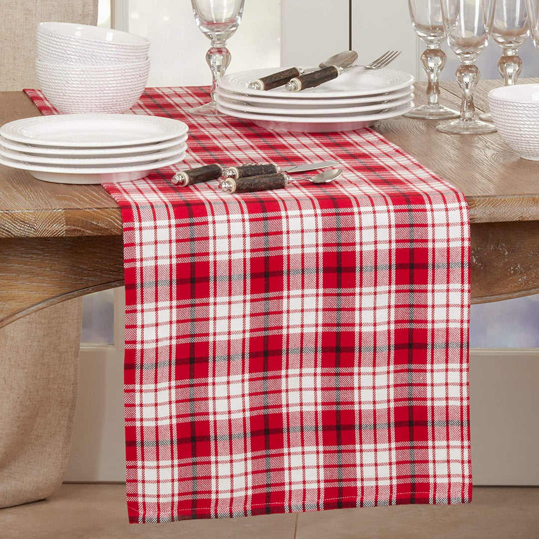 Small Paid Design Table Runner 16"x72" Red