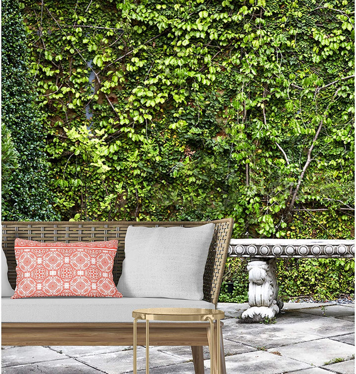 MISC Coral Indoor|Outdoor Lumbar Pillow by Designs 20x14 Pink Geometric Traditional Polyester Removable Cover