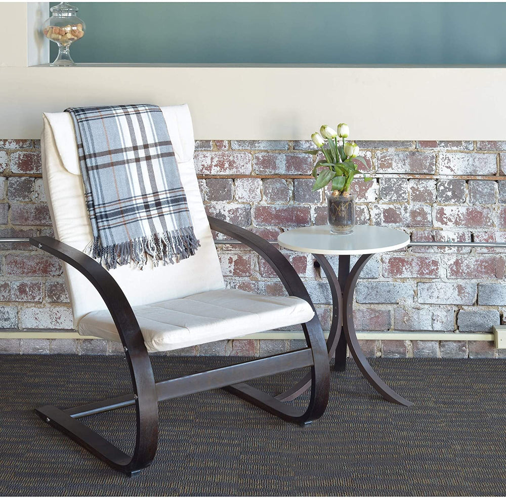 Reclining Chair Mocha Walnut/Beige Wood - Diamond Home USA