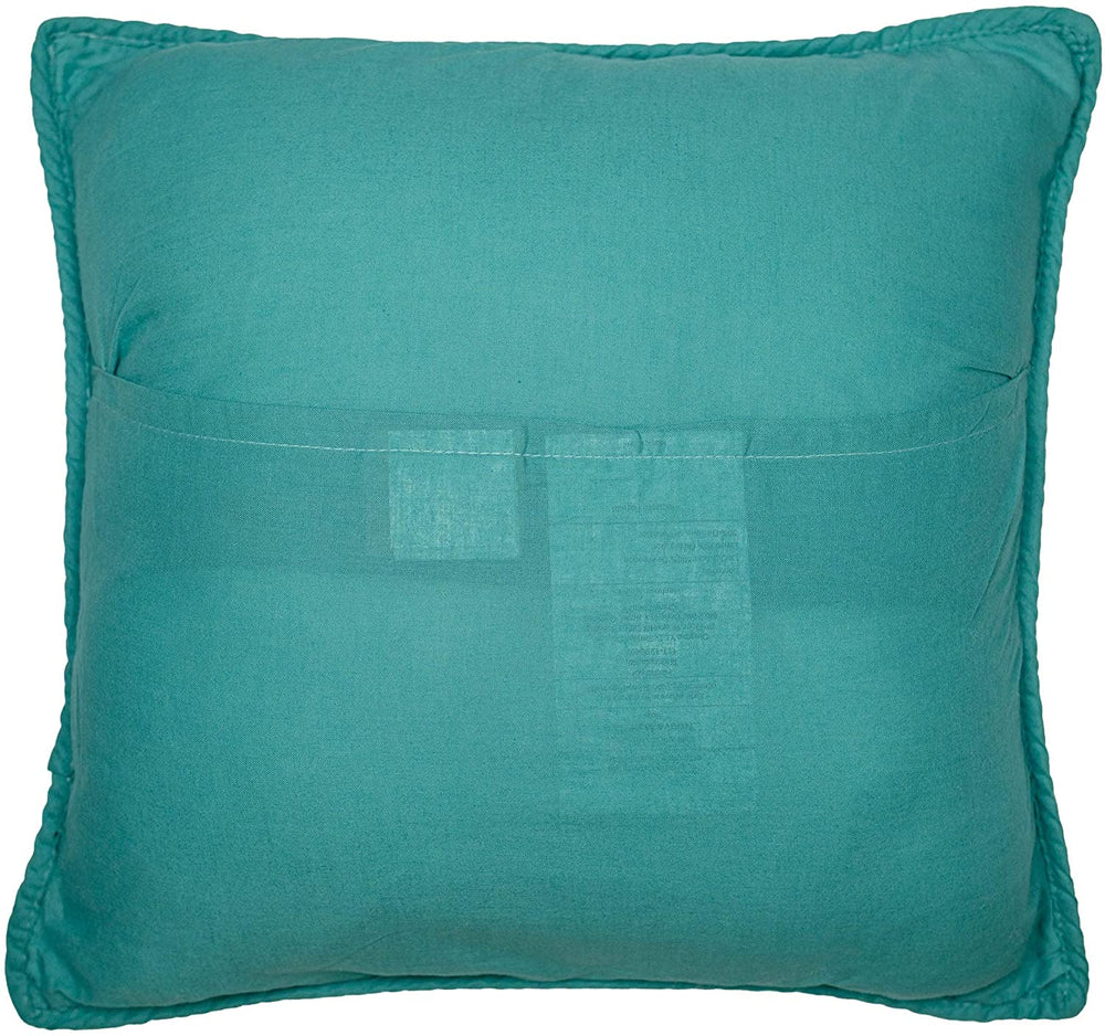 Summer Surf Sea Turtle Decorative Pillow Green Nature Nautical Coastal Cotton Removable Cover - Diamond Home USA