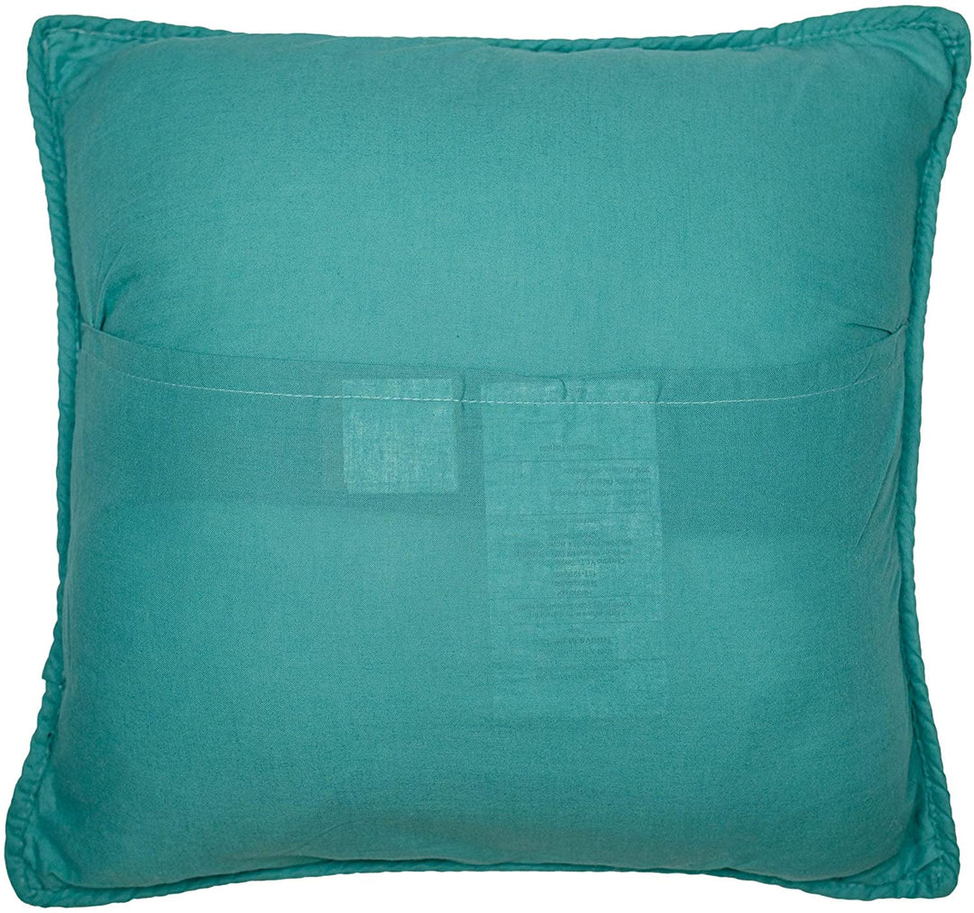 Summer Surf Sea Turtle Decorative Pillow Green Nature Nautical Coastal Cotton Removable Cover - Diamond Home USA