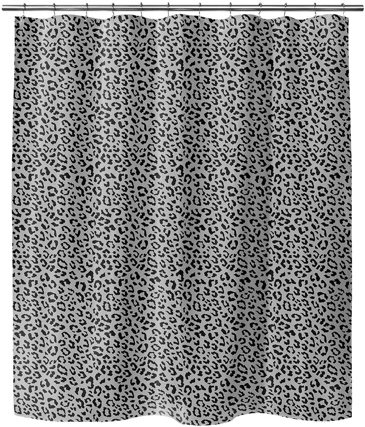 Leopard Black Grey Shower Curtain Grey Animal Modern