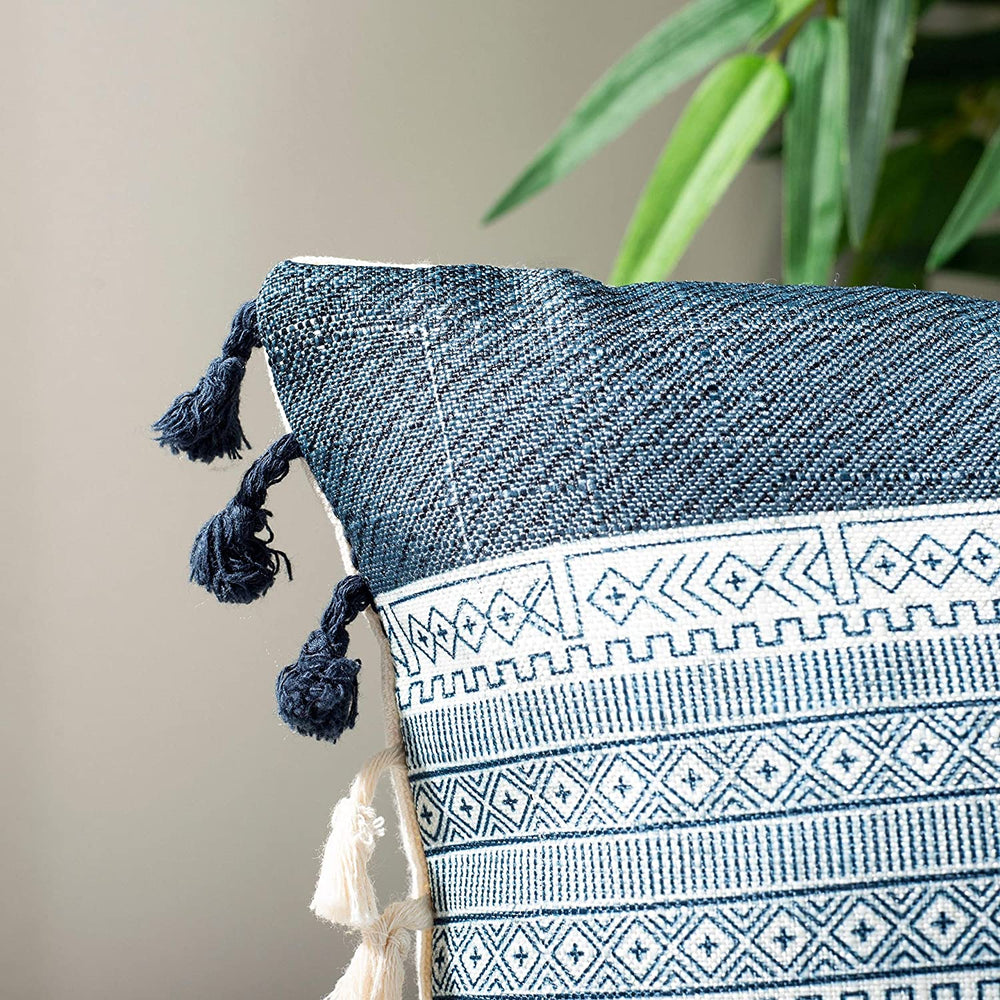Decorative Pillow Blue Grey Textured Transitional Polyester Single Removable Cover - Diamond Home USA