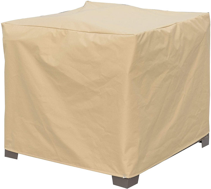 Transitional Brown Small Chair Dust Cover Tan Fabric