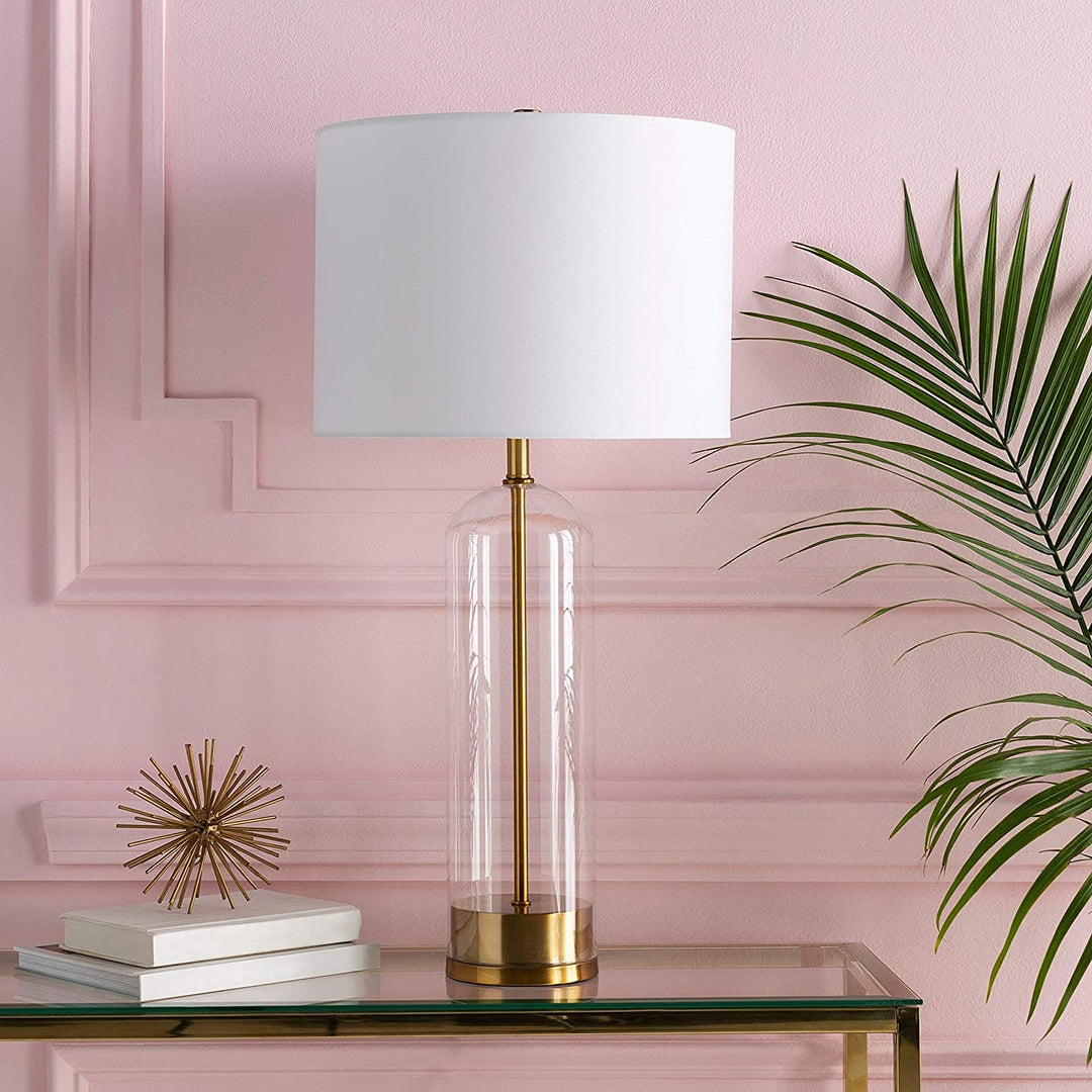 Contemporary Glass ottle 29 inch Table Lamp Copper Modern