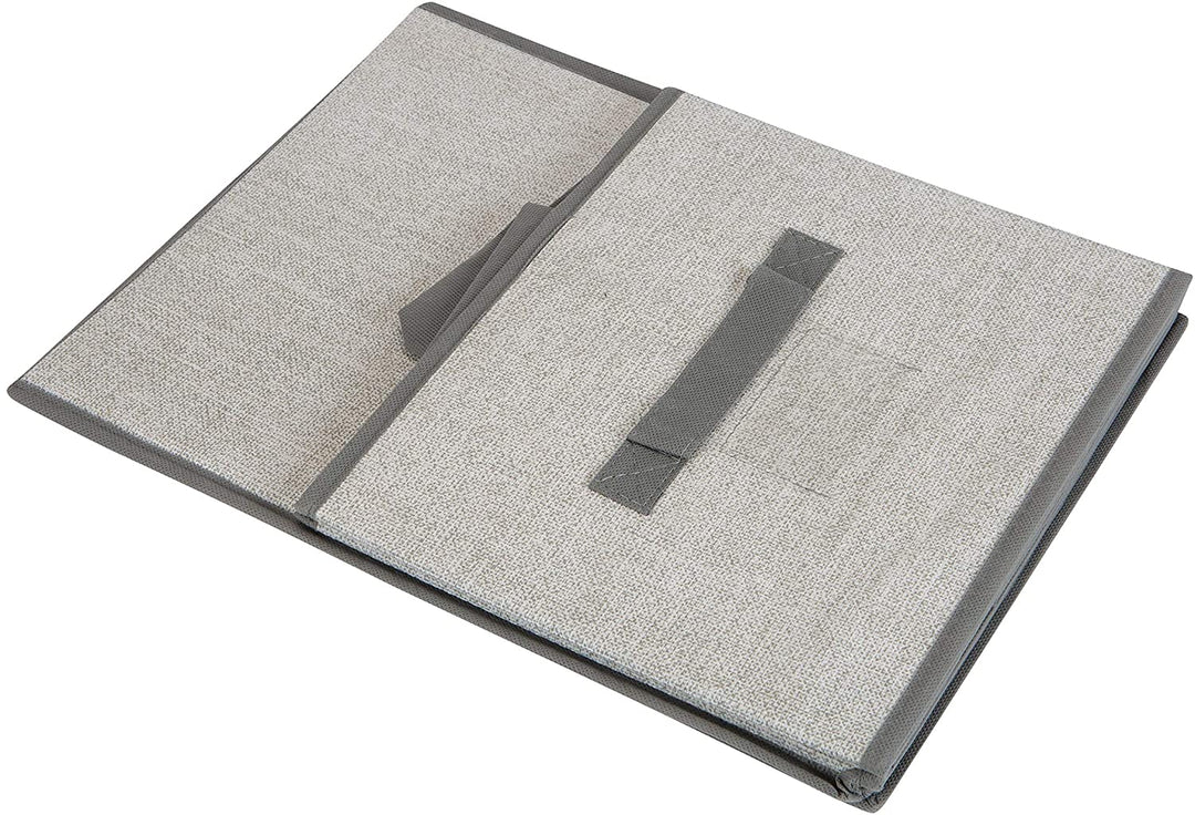 Large Storage Box Grey 12"x 16"x 10" Fabric Textured - Diamond Home USA
