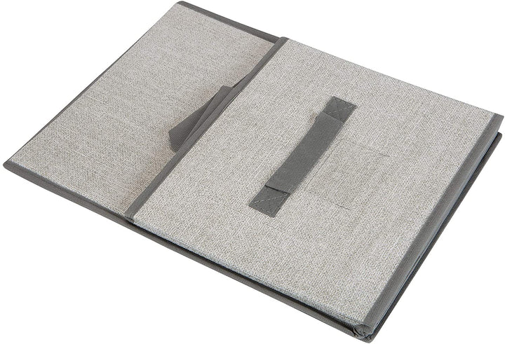 Large Storage Box Grey 12"x 16"x 10" Fabric Textured - Diamond Home USA