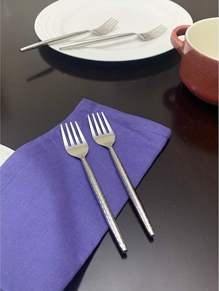 Stainless Steel Dinner Forks Set 6 Pieces Silver