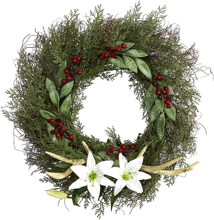 20" Cedar Antlers Lily Berries