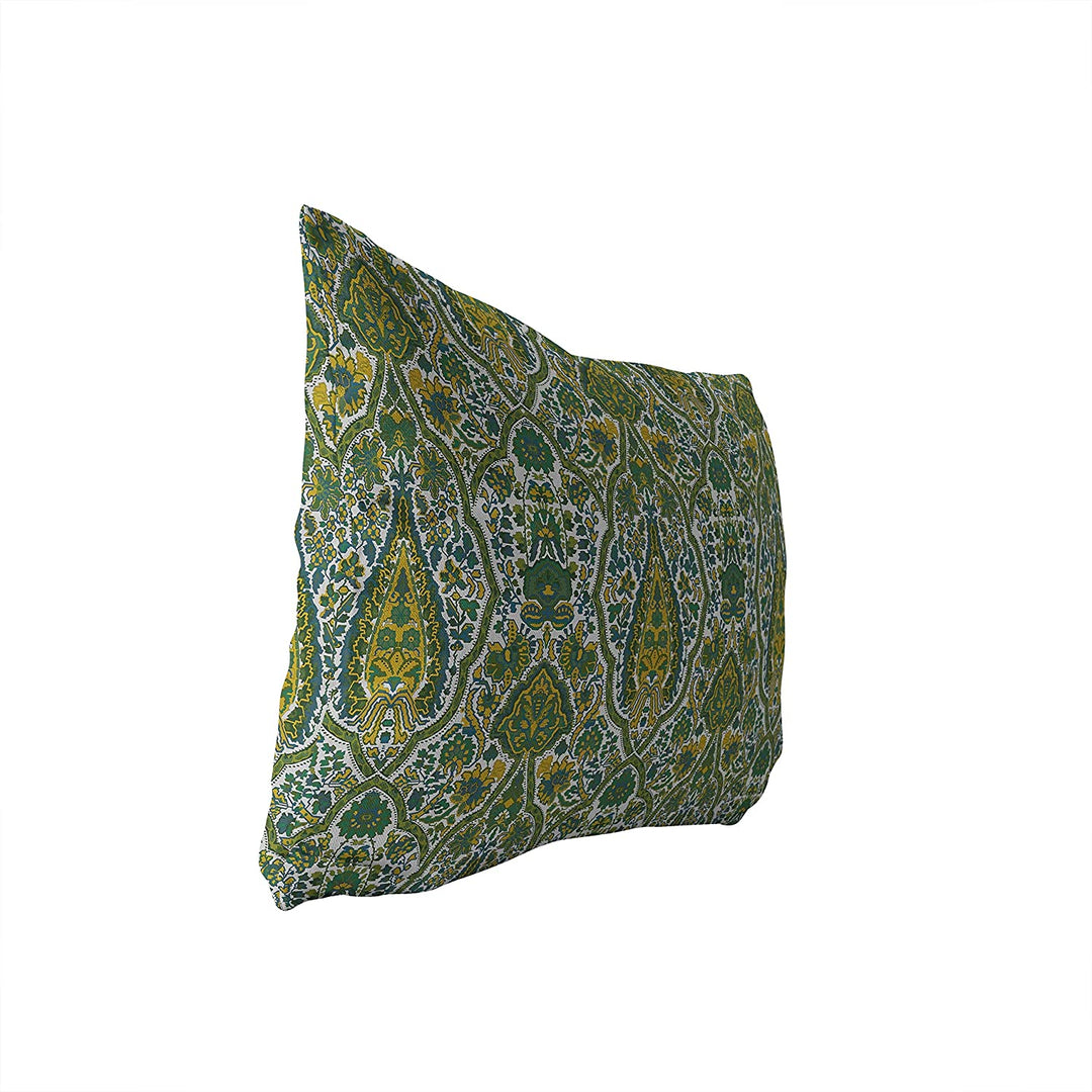 Green Yellow Lumbar Pillow Green Geometric Global Polyester Single Removable Cover - Diamond Home USA