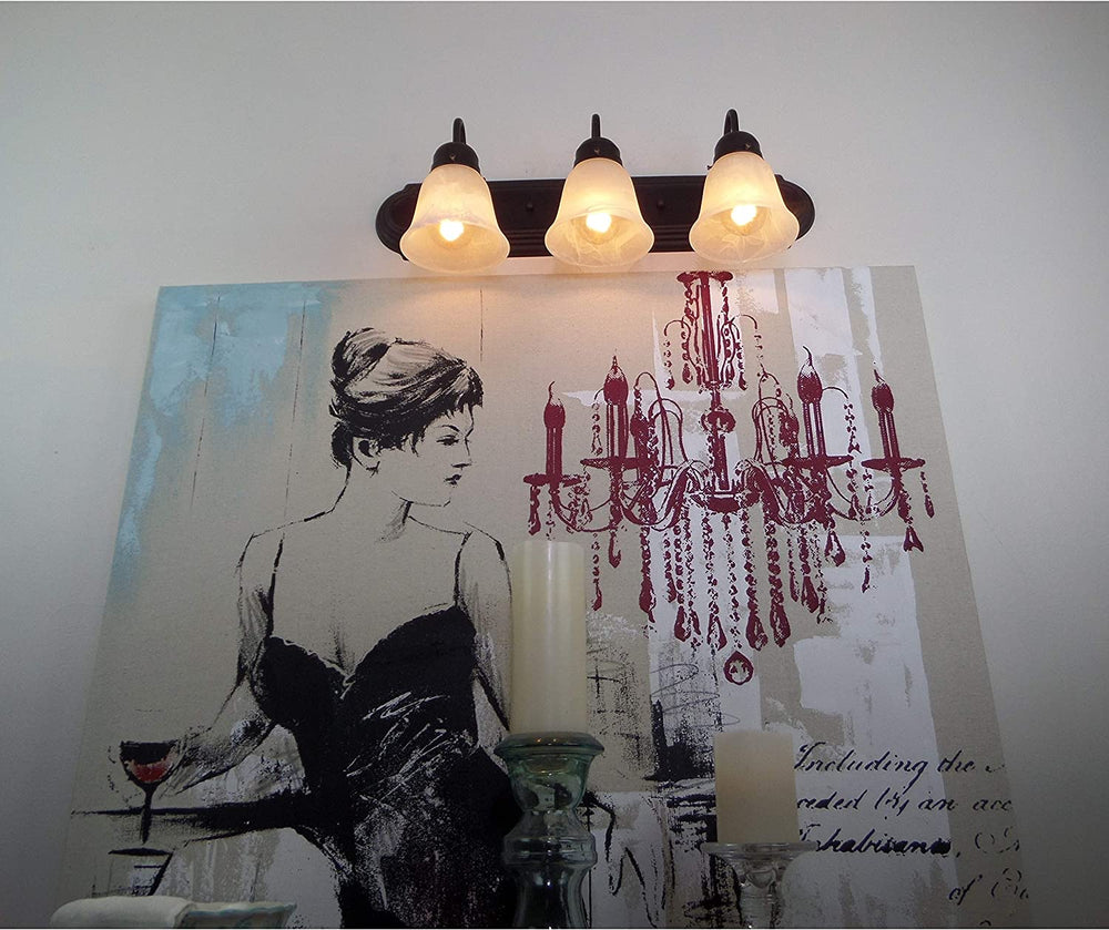 3 Light Vanity Light Oil Rubbed Bronze Black Modern Contemporary Transitional Metal Energy Efficient - Diamond Home USA
