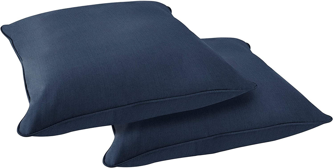 Indigo Indoor/Outdoor Floor Pillow (Set 2) 26 X Blue Solid Transitional Synthetic Fade Resistant Set Uv - Diamond Home USA