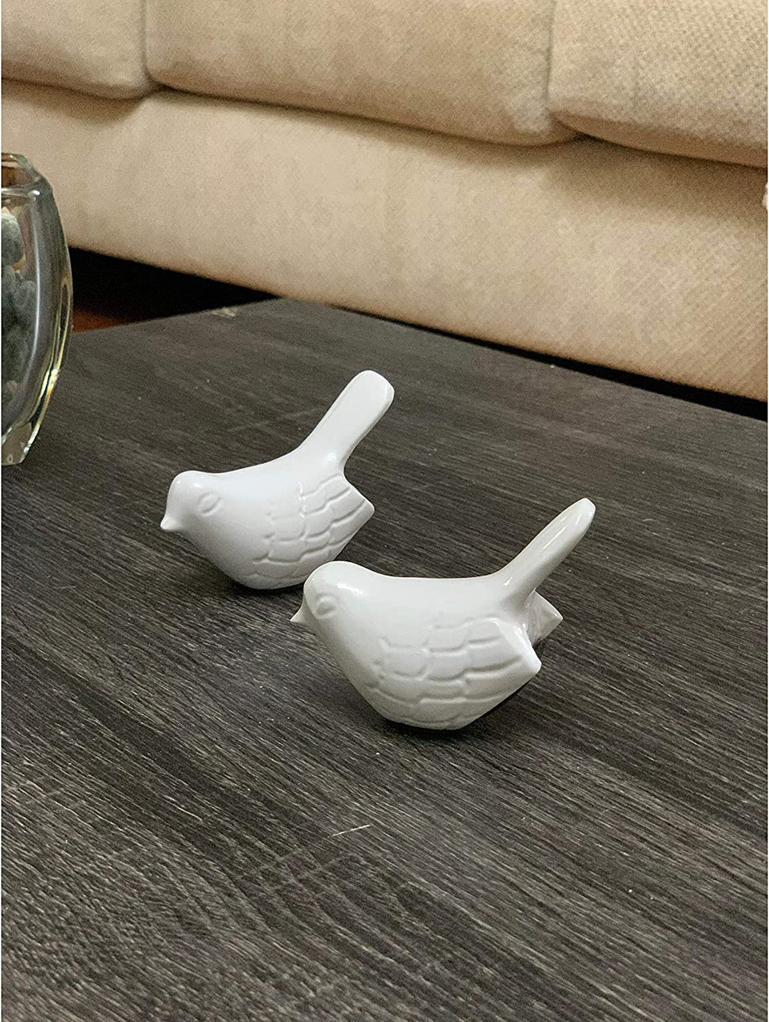 Bird Figurine Health Happiness Set 2 3 5" White Animals