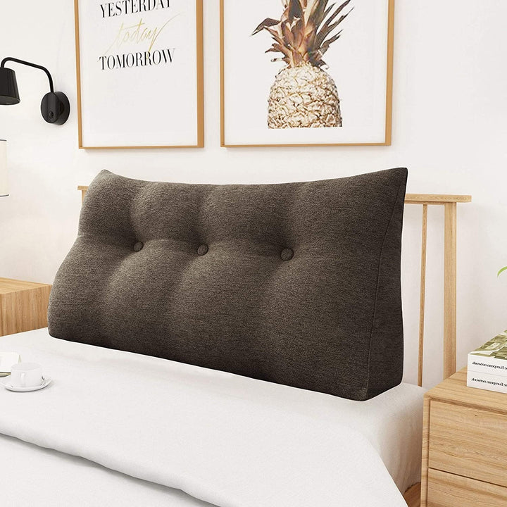 MISC Bed Rest Back Wedge Bolster Pillow Brown Linen Blend Daybed End Solid Color Novelty Polyester Single Handmade Removable Cover