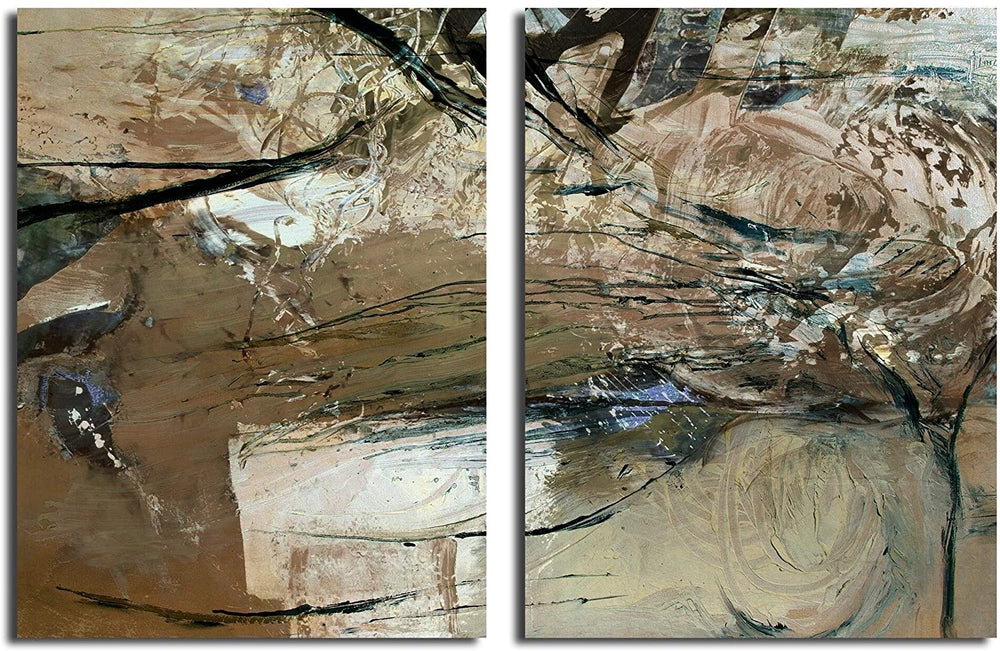 Smash XVIII' Oversized Canvas 2 Piece Wall Art Set Color Modern Contemporary Rectangle Wood Includes Hardware - Diamond Home USA