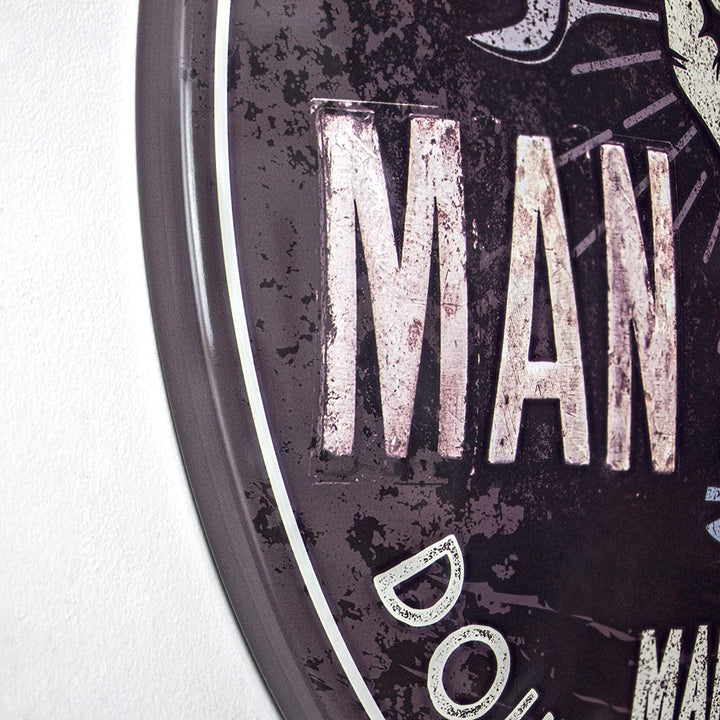 Man Cave Dome Shaped Metal Sign Wall Decor Purple Novelty - Diamond Home USA