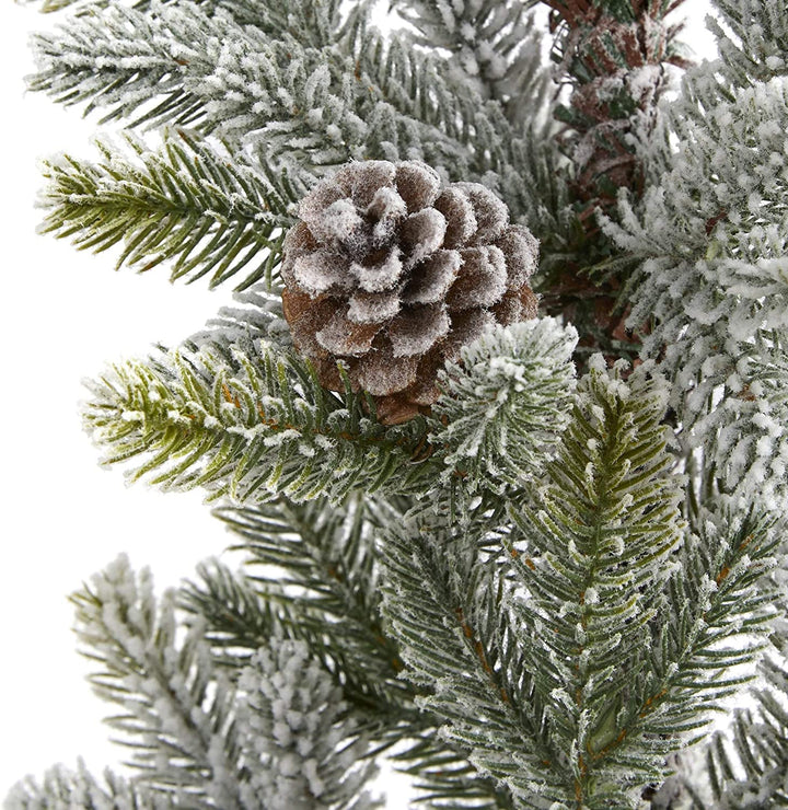 28" Flocked Christmas Tree Pine Cones Green - Diamond Home USA