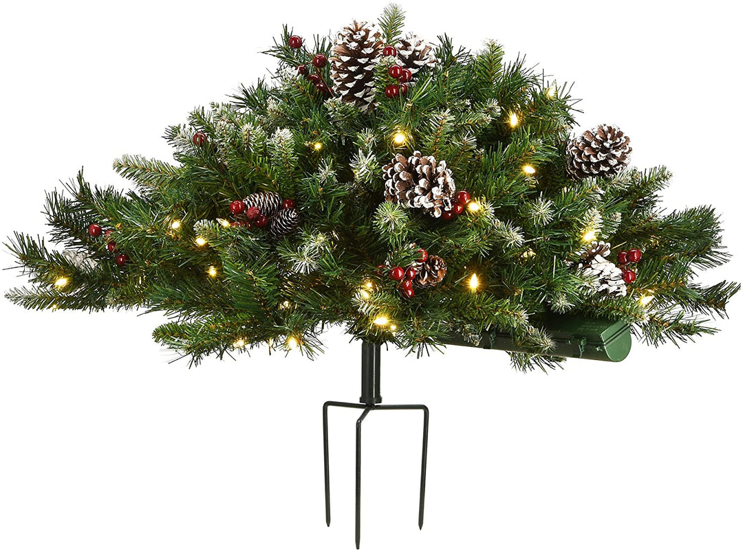 33" Frosted Berry Urn Filler Battery Operated Led Lights