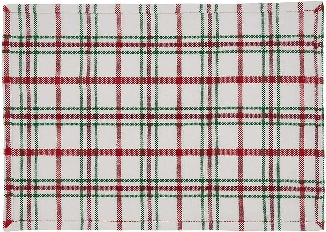 MISC Table Placemats Plaid Design (Set 4) Red Cotton