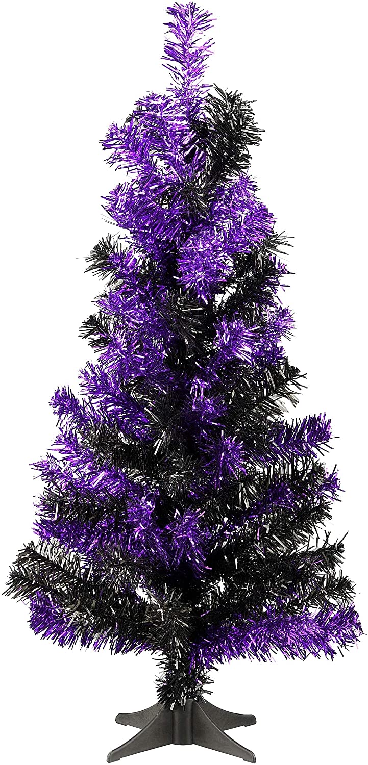 2 Ft Tree Black Orange 2ft Black Plastic Un